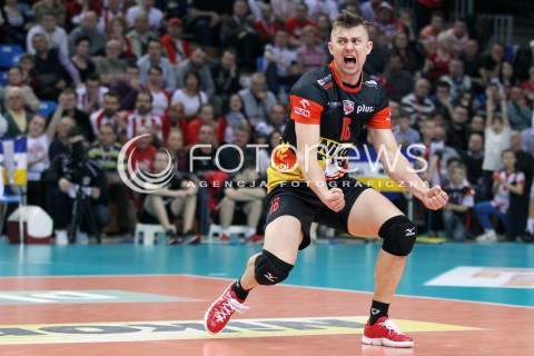  04.04.2014 RZESZOW <br />SIATKOWKA PLUS LIGA 2013/2014 MEN VOLLEYBALL POLAND POLISH PLUSLIGA LEAGUE SEASON 2013/2014 RUNDA PLAY-OFF POLFINAL SEMIFINAL<br />MECZ ASSECO RESOVIA - ZAKSA KEDZIERZYN KOZLE<br />N/Z KRZYSZTOF IGNACZAK RADOSC EMOCJE SYLWETKA <br /> 