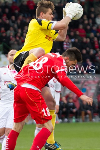  05.04.2014 LODZ PILKA NOZNA POLSKA T-MOBILE EKSTRAKLASA SEZON SEASON 2013/2014 FOOTBALL POLISH  WIDZEW LODZ - WISLA KRAKOW N/Z KRYSIAN NOWAK MICHAL MISKIEWICZ  