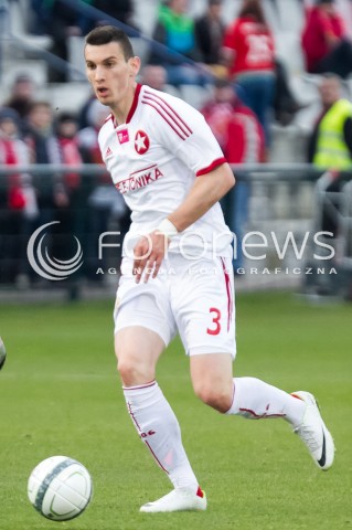  05.04.2014 LODZ PILKA NOZNA POLSKA T-MOBILE EKSTRAKLASA SEZON SEASON 2013/2014 FOOTBALL POLISH  WIDZEW LODZ - WISLA KRAKOW N/Z GORDAN BUNOZA SYLWETKA  