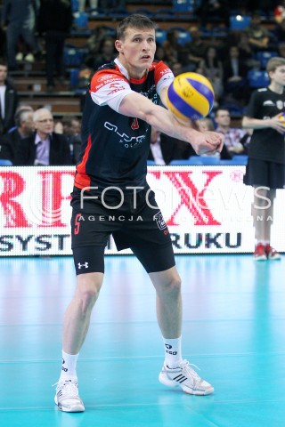  05.04.2014 RZESZOW <br />SIATKOWKA PLUS LIGA 2013/2014 MEN VOLLEYBALL POLAND POLISH PLUSLIGA LEAGUE SEASON 2013/2014 RUNDA PLAY-OFF POLFINAL SEMIFINAL<br />MECZ ASSECO RESOVIA - ZAKSA KEDZIERZYN KOZLE<br />N/Z LUKAS TICHACEK SYLWETKA <br /> 