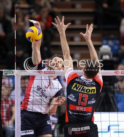  05.04.2014 RZESZOW <br />SIATKOWKA PLUS LIGA 2013/2014 MEN VOLLEYBALL POLAND POLISH PLUSLIGA LEAGUE SEASON 2013/2014 RUNDA PLAY-OFF POLFINAL SEMIFINAL<br />MECZ ASSECO RESOVIA - ZAKSA KEDZIERZYN KOZLE<br />N/Z DOMINIK WITCZAK <br /> 