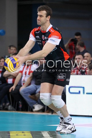  05.04.2014 RZESZOW <br />SIATKOWKA PLUS LIGA 2013/2014 MEN VOLLEYBALL POLAND POLISH PLUSLIGA LEAGUE SEASON 2013/2014 RUNDA PLAY-OFF POLFINAL SEMIFINAL<br />MECZ ASSECO RESOVIA - ZAKSA KEDZIERZYN KOZLE<br />N/Z PETER VERES SYLWETKA <br /> 