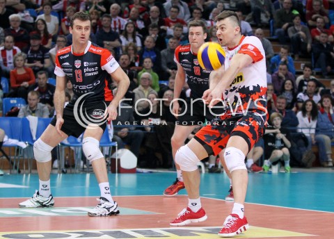  05.04.2014 RZESZOW <br />SIATKOWKA PLUS LIGA 2013/2014 MEN VOLLEYBALL POLAND POLISH PLUSLIGA LEAGUE SEASON 2013/2014 RUNDA PLAY-OFF POLFINAL SEMIFINAL<br />MECZ ASSECO RESOVIA - ZAKSA KEDZIERZYN KOZLE<br />N/Z KRZYSZTOF IGNACZAK PETER VERES <br /> 