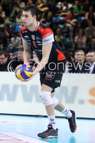  05.04.2014 RZESZOW <br />SIATKOWKA PLUS LIGA 2013/2014 MEN VOLLEYBALL POLAND POLISH PLUSLIGA LEAGUE SEASON 2013/2014 RUNDA PLAY-OFF POLFINAL SEMIFINAL<br />MECZ ASSECO RESOVIA - ZAKSA KEDZIERZYN KOZLE<br />N/Z FABIAN DRZYZGA SYLWETKA <br /> 