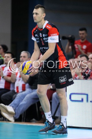  05.04.2014 RZESZOW <br />SIATKOWKA PLUS LIGA 2013/2014 MEN VOLLEYBALL POLAND POLISH PLUSLIGA LEAGUE SEASON 2013/2014 RUNDA PLAY-OFF POLFINAL SEMIFINAL<br />MECZ ASSECO RESOVIA - ZAKSA KEDZIERZYN KOZLE<br />N/Z PAUL LOTMAN SYLWETKA <br /> 