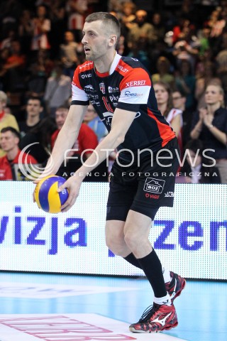  05.04.2014 RZESZOW <br />SIATKOWKA PLUS LIGA 2013/2014 MEN VOLLEYBALL POLAND POLISH PLUSLIGA LEAGUE SEASON 2013/2014 RUNDA PLAY-OFF POLFINAL SEMIFINAL<br />MECZ ASSECO RESOVIA - ZAKSA KEDZIERZYN KOZLE<br />N/Z LUKASZ PERLOWSKI SYLWETKA <br /> 