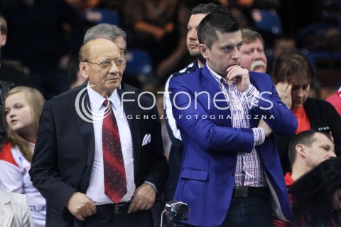  05.04.2014 RZESZOW <br />SIATKOWKA PLUS LIGA 2013/2014 MEN VOLLEYBALL POLAND POLISH PLUSLIGA LEAGUE SEASON 2013/2014 RUNDA PLAY-OFF POLFINAL SEMIFINAL<br />MECZ ASSECO RESOVIA - ZAKSA KEDZIERZYN KOZLE<br />N/Z TADEUSZ FERENC ( PREZYDENT RZESZOWA ) TOMASZ KAMINSKI ( POSEL SLD )<br /> 