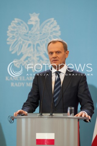  09.04.2014 WARSZAWA<br />KONFERENCJA PRASOWA PREMIERA RP I PREMIERA LOTWY<br />N/Z PREMIER RP DONALD TUSK<br /> 