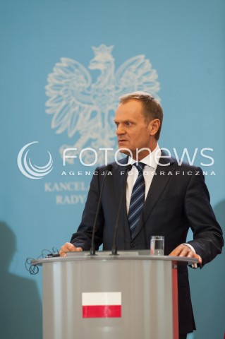  09.04.2014 WARSZAWA<br />KONFERENCJA PRASOWA PREMIERA RP I PREMIERA LOTWY<br />N/Z PREMIER RP DONALD TUSK<br /> 