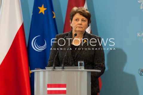  09.04.2014 WARSZAWA<br />KONFERENCJA PRASOWA PREMIERA RP I PREMIERA LOTWY<br />N/Z PREMIER LOTWY LAIMDOTA STRAUJUMA<br /> 