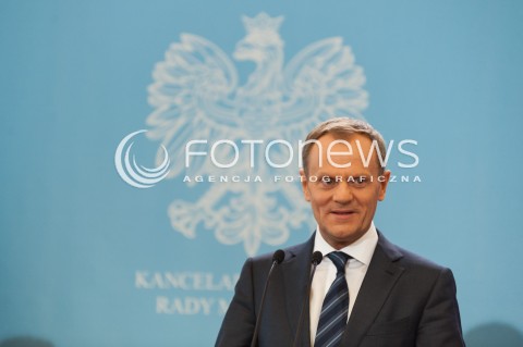  09.04.2014 WARSZAWA<br />KONFERENCJA PRASOWA PREMIERA RP I PREMIERA LOTWY<br />N/Z PREMIER RP DONALD TUSK<br /> 