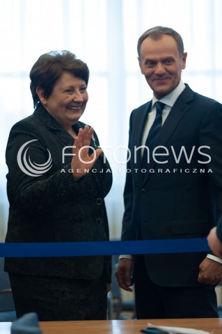  09.04.2014 WARSZAWA<br />KONFERENCJA PRASOWA PREMIERA RP I PREMIERA LOTWY<br />N/Z PREMIER RP DONALD TUSK PREMIER LOTWY LAIMDOTA STRAUJUMA<br /> 