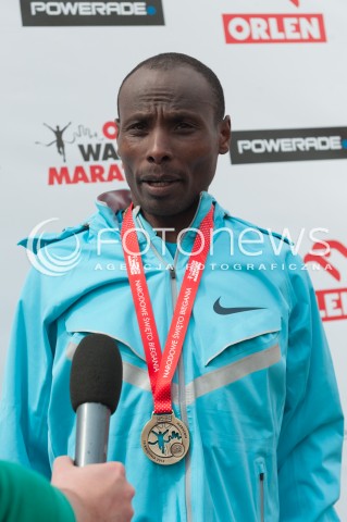  13.04.2014 WARSZAWA <br />ORLEN WARSAW MARATHON BIEG NA 42 KM<br />N/Z TADESSE TOLA<br /> 