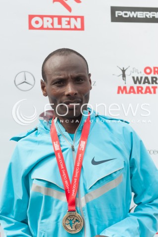  13.04.2014 WARSZAWA <br />ORLEN WARSAW MARATHON BIEG NA 42 KM<br />N/Z TADESSE TOLA<br /> 
