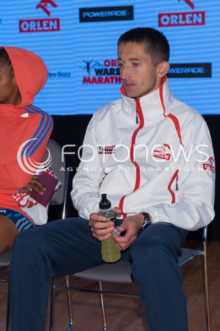  13.04.2014 WARSZAWA <br />ORLEN WARSAW MARATHON KONFERENCJA PRASOWA<br />N/Z HENRYK SZOST<br /> 