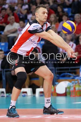  17.04.2014 RZESZOW <br />SIATKOWKA PLUS LIGA 2013/2014 MEN VOLLEYBALL POLAND POLISH PLUSLIGA LEAGUE SEASON 2013/2014 RUNDA PLAY-OFF POLFINAL SEMIFINAL<br />MECZ ASSECO RESOVIA - ZAKSA KEDZIERZYN KOZLE<br />N/Z PAUL LOTMAN SYLWETKA <br /> 