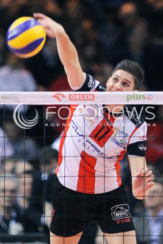  17.04.2014 RZESZOW <br />SIATKOWKA PLUS LIGA 2013/2014 MEN VOLLEYBALL POLAND POLISH PLUSLIGA LEAGUE SEASON 2013/2014 RUNDA PLAY-OFF POLFINAL SEMIFINAL<br />MECZ ASSECO RESOVIA - ZAKSA KEDZIERZYN KOZLE<br />N/Z NIKOLAY PENCHEV PENCZEV SYLWETKA ATAK<br /> 