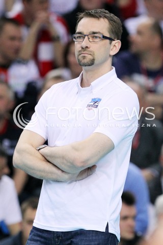  17.04.2014 RZESZOW <br />SIATKOWKA PLUS LIGA 2013/2014 MEN VOLLEYBALL POLAND POLISH PLUSLIGA LEAGUE SEASON 2013/2014 RUNDA PLAY-OFF POLFINAL SEMIFINAL<br />MECZ ASSECO RESOVIA - ZAKSA KEDZIERZYN KOZLE<br />N/Z SEBASTIAN SWIDERSKI TRENER ( HEAD COACH ) SYLWETKA <br /> 