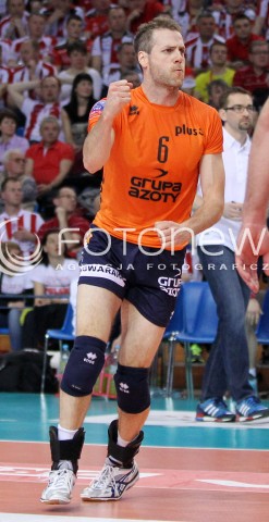  17.04.2014 RZESZOW <br />SIATKOWKA PLUS LIGA 2013/2014 MEN VOLLEYBALL POLAND POLISH PLUSLIGA LEAGUE SEASON 2013/2014 RUNDA PLAY-OFF POLFINAL SEMIFINAL<br />MECZ ASSECO RESOVIA - ZAKSA KEDZIERZYN KOZLE<br />N/Z DAN LEWIS SYLWETKA RADOSC EMOCJE <br /> 