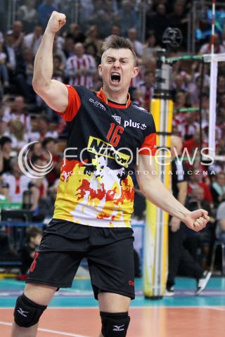  17.04.2014 RZESZOW <br />SIATKOWKA PLUS LIGA 2013/2014 MEN VOLLEYBALL POLAND POLISH PLUSLIGA LEAGUE SEASON 2013/2014 RUNDA PLAY-OFF POLFINAL SEMIFINAL<br />MECZ ASSECO RESOVIA - ZAKSA KEDZIERZYN KOZLE<br />N/Z KRZYSZTOF IGNACZAK RADOSC EMOCJE SYLWETKA <br /> 