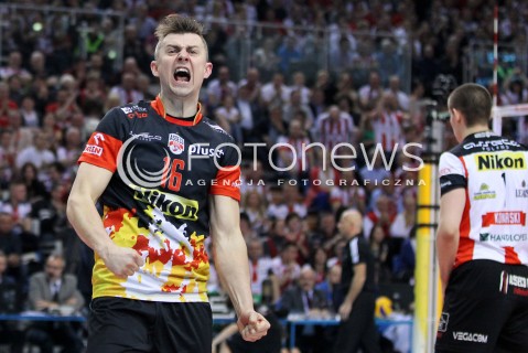  17.04.2014 RZESZOW <br />SIATKOWKA PLUS LIGA 2013/2014 MEN VOLLEYBALL POLAND POLISH PLUSLIGA LEAGUE SEASON 2013/2014 RUNDA PLAY-OFF POLFINAL SEMIFINAL<br />MECZ ASSECO RESOVIA - ZAKSA KEDZIERZYN KOZLE<br />N/Z KRZYSZTOF IGNACZAK RADOSC EMOCJE SYLWETKA <br /> 