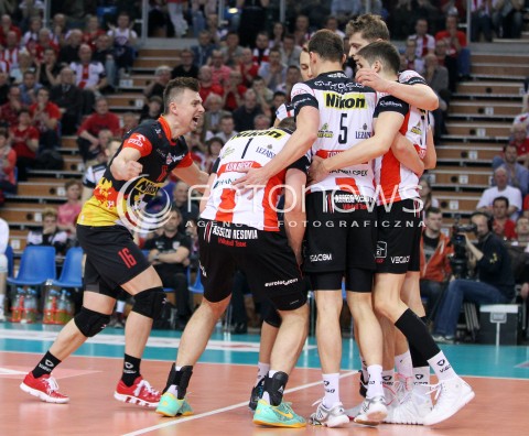  17.04.2014 RZESZOW <br />SIATKOWKA PLUS LIGA 2013/2014 MEN VOLLEYBALL POLAND POLISH PLUSLIGA LEAGUE SEASON 2013/2014 RUNDA PLAY-OFF POLFINAL SEMIFINAL<br />MECZ ASSECO RESOVIA - ZAKSA KEDZIERZYN KOZLE<br />N/Z KRZYSZTOF IGNACZAK RADOSC EMOCJE <br /> 