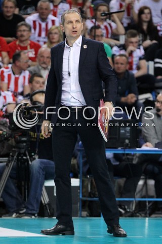  17.04.2014 RZESZOW <br />SIATKOWKA PLUS LIGA 2013/2014 MEN VOLLEYBALL POLAND POLISH PLUSLIGA LEAGUE SEASON 2013/2014 RUNDA PLAY-OFF POLFINAL SEMIFINAL<br />MECZ ASSECO RESOVIA - ZAKSA KEDZIERZYN KOZLE<br />N/Z ANDRZEJ KOWAL TRENER ( HEAD COACH ) SYLWETKA <br /> 