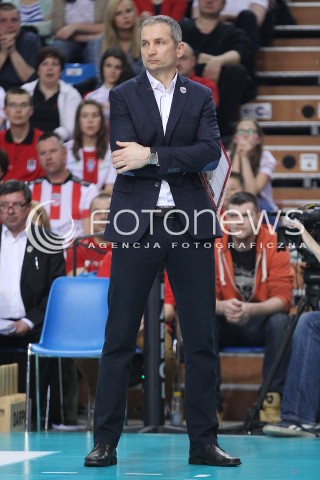  17.04.2014 RZESZOW <br />SIATKOWKA PLUS LIGA 2013/2014 MEN VOLLEYBALL POLAND POLISH PLUSLIGA LEAGUE SEASON 2013/2014 RUNDA PLAY-OFF POLFINAL SEMIFINAL<br />MECZ ASSECO RESOVIA - ZAKSA KEDZIERZYN KOZLE<br />N/Z ANDRZEJ KOWAL TRENER ( HEAD COACH ) SYLWETKA <br /> 