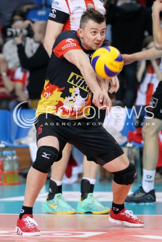  22.04.2014 RZESZOW <br />SIATKOWKA PLUS LIGA 2013/2014 MEN VOLLEYBALL POLAND POLISH PLUSLIGA LEAGUE SEASON 2013/2014 RUNDA PLAY-OFF FINAL - 1. MECZ<br />MECZ ASSECO RESOVIA - PGE SKRA BELCHATOW<br />N/Z KRZYSZTOF IGNACZAK SYLWETKA <br /> 