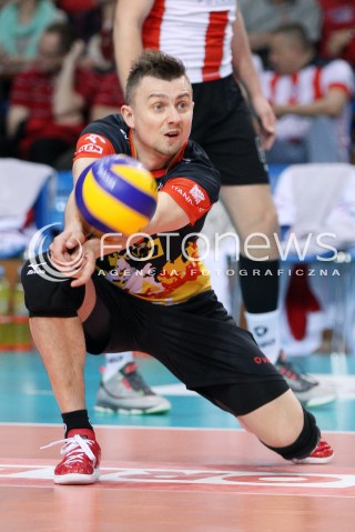  22.04.2014 RZESZOW <br />SIATKOWKA PLUS LIGA 2013/2014 MEN VOLLEYBALL POLAND POLISH PLUSLIGA LEAGUE SEASON 2013/2014 RUNDA PLAY-OFF FINAL - 1. MECZ<br />MECZ ASSECO RESOVIA - PGE SKRA BELCHATOW<br />N/Z KRZYSZTOF IGNACZAK SYLWETKA <br /> 