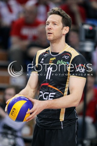  22.04.2014 RZESZOW <br />SIATKOWKA PLUS LIGA 2013/2014 MEN VOLLEYBALL POLAND POLISH PLUSLIGA LEAGUE SEASON 2013/2014 RUNDA PLAY-OFF FINAL - 1. MECZ<br />MECZ ASSECO RESOVIA - PGE SKRA BELCHATOW<br />N/Z STEPHANE ANTIGA SYLWETKA <br /> 