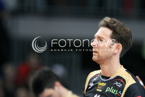  22.04.2014 RZESZOW <br />SIATKOWKA PLUS LIGA 2013/2014 MEN VOLLEYBALL POLAND POLISH PLUSLIGA LEAGUE SEASON 2013/2014 RUNDA PLAY-OFF FINAL - 1. MECZ<br />MECZ ASSECO RESOVIA - PGE SKRA BELCHATOW<br />N/Z STEPHANE ANTIGA SYLWETKA <br /> 