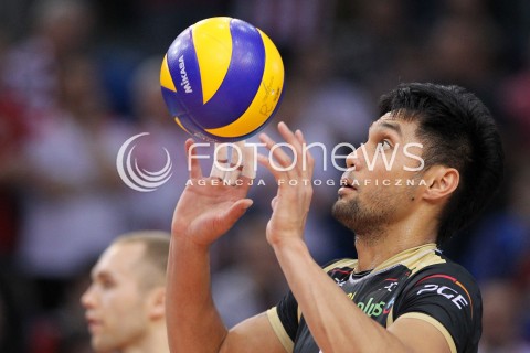  22.04.2014 RZESZOW <br />SIATKOWKA PLUS LIGA 2013/2014 MEN VOLLEYBALL POLAND POLISH PLUSLIGA LEAGUE SEASON 2013/2014 RUNDA PLAY-OFF FINAL - 1. MECZ<br />MECZ ASSECO RESOVIA - PGE SKRA BELCHATOW<br />N/Z SAMUEL TUIA SYLWETKA <br /> 