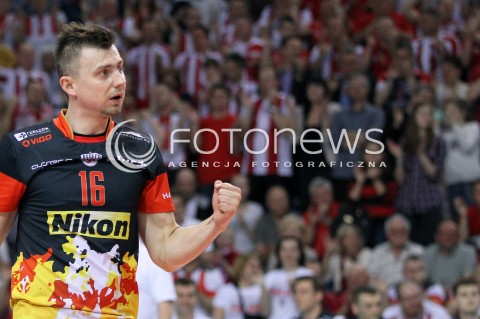  22.04.2014 RZESZOW <br />SIATKOWKA PLUS LIGA 2013/2014 MEN VOLLEYBALL POLAND POLISH PLUSLIGA LEAGUE SEASON 2013/2014 RUNDA PLAY-OFF FINAL - 1. MECZ<br />MECZ ASSECO RESOVIA - PGE SKRA BELCHATOW<br />N/Z KRZYSZTOF IGNACZAK RADOSC EMOCJE <br /> 