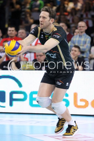  22.04.2014 RZESZOW <br />SIATKOWKA PLUS LIGA 2013/2014 MEN VOLLEYBALL POLAND POLISH PLUSLIGA LEAGUE SEASON 2013/2014 RUNDA PLAY-OFF FINAL - 1. MECZ<br />MECZ ASSECO RESOVIA - PGE SKRA BELCHATOW<br />N/Z STEPHANE ANTIGA SYLWETKA <br /> 