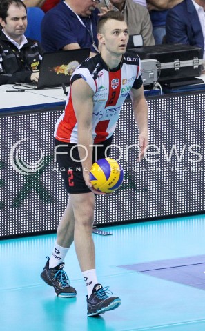  22.04.2014 RZESZOW <br />SIATKOWKA PLUS LIGA 2013/2014 MEN VOLLEYBALL POLAND POLISH PLUSLIGA LEAGUE SEASON 2013/2014 RUNDA PLAY-OFF FINAL - 1. MECZ<br />MECZ ASSECO RESOVIA - PGE SKRA BELCHATOW<br />N/Z PAUL LOTMAN SYLWETKA <br /> 
