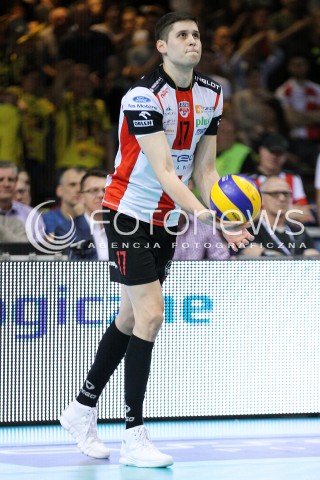  22.04.2014 RZESZOW <br />SIATKOWKA PLUS LIGA 2013/2014 MEN VOLLEYBALL POLAND POLISH PLUSLIGA LEAGUE SEASON 2013/2014 RUNDA PLAY-OFF FINAL - 1. MECZ<br />MECZ ASSECO RESOVIA - PGE SKRA BELCHATOW<br />N/Z NIKOLAY PENCZEV PENCHEV SYLWETKA <br /> 