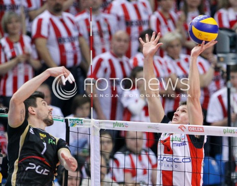  22.04.2014 RZESZOW <br />SIATKOWKA PLUS LIGA 2013/2014 MEN VOLLEYBALL POLAND POLISH PLUSLIGA LEAGUE SEASON 2013/2014 RUNDA PLAY-OFF FINAL - 1. MECZ<br />MECZ ASSECO RESOVIA - PGE SKRA BELCHATOW<br />N/Z LUKAS TICHACEK FACUNDO CONTE <br /> 