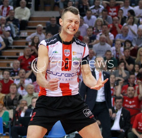  22.04.2014 RZESZOW <br />SIATKOWKA PLUS LIGA 2013/2014 MEN VOLLEYBALL POLAND POLISH PLUSLIGA LEAGUE SEASON 2013/2014 RUNDA PLAY-OFF FINAL - 1. MECZ<br />MECZ ASSECO RESOVIA - PGE SKRA BELCHATOW<br />N/Z PAUL LOTMAN ZLOSC EMOCJE<br /> 
