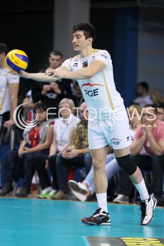  23.04.2014 RZESZOW <br />SIATKOWKA PLUS LIGA 2013/2014 MEN VOLLEYBALL POLAND POLISH PLUSLIGA LEAGUE SEASON 2013/2014 RUNDA PLAY-OFF FINAL - 2. MECZ<br />MECZ ASSECO RESOVIA - PGE SKRA BELCHATOW<br />N/Z NICOLAS URIARTE SYLWETKA <br /> 