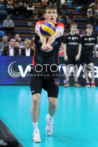  23.04.2014 RZESZOW <br />SIATKOWKA PLUS LIGA 2013/2014 MEN VOLLEYBALL POLAND POLISH PLUSLIGA LEAGUE SEASON 2013/2014 RUNDA PLAY-OFF FINAL - 2. MECZ<br />MECZ ASSECO RESOVIA - PGE SKRA BELCHATOW<br />N/Z LUKAS TICHACEK SYLWETKA <br /> 