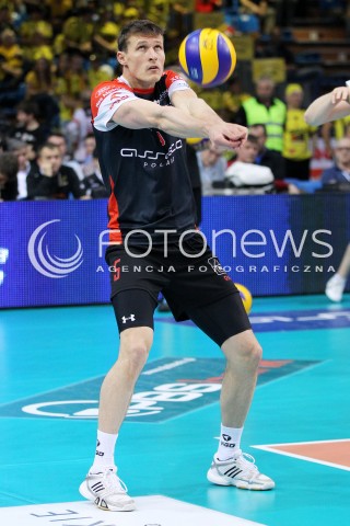  23.04.2014 RZESZOW <br />SIATKOWKA PLUS LIGA 2013/2014 MEN VOLLEYBALL POLAND POLISH PLUSLIGA LEAGUE SEASON 2013/2014 RUNDA PLAY-OFF FINAL - 2. MECZ<br />MECZ ASSECO RESOVIA - PGE SKRA BELCHATOW<br />N/Z LUKAS TICHACEK SYLWETKA <br /> 
