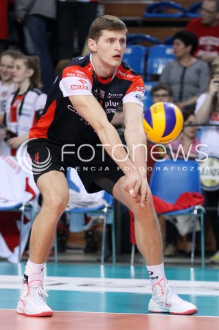  23.04.2014 RZESZOW <br />SIATKOWKA PLUS LIGA 2013/2014 MEN VOLLEYBALL POLAND POLISH PLUSLIGA LEAGUE SEASON 2013/2014 RUNDA PLAY-OFF FINAL - 2. MECZ<br />MECZ ASSECO RESOVIA - PGE SKRA BELCHATOW<br />N/Z PIOTR NOWAKOWSKI SYLWETKA <br /> 