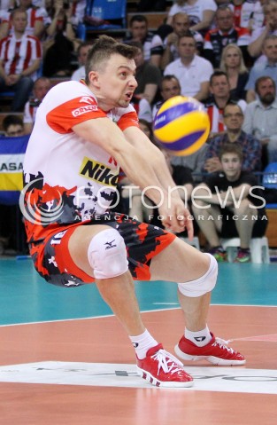  23.04.2014 RZESZOW <br />SIATKOWKA PLUS LIGA 2013/2014 MEN VOLLEYBALL POLAND POLISH PLUSLIGA LEAGUE SEASON 2013/2014 RUNDA PLAY-OFF FINAL - 2. MECZ<br />MECZ ASSECO RESOVIA - PGE SKRA BELCHATOW<br />N/Z KRZYSZTOF IGNACZAK SYLWETKA <br /> 