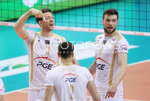  23.04.2014 RZESZOW <br />SIATKOWKA PLUS LIGA 2013/2014 MEN VOLLEYBALL POLAND POLISH PLUSLIGA LEAGUE SEASON 2013/2014 RUNDA PLAY-OFF FINAL - 2. MECZ<br />MECZ ASSECO RESOVIA - PGE SKRA BELCHATOW<br />N/Z STEPHANE ANTIGA ANDRZEJ WRONA <br /> 