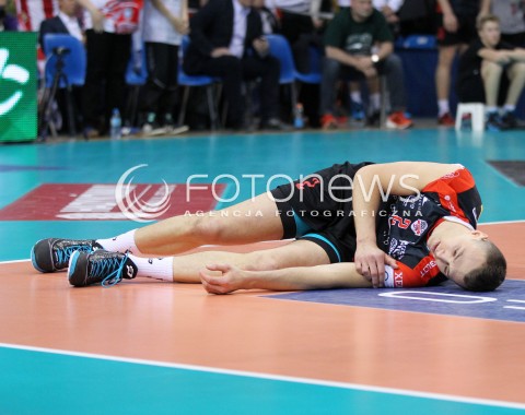 23.04.2014 RZESZOW <br />SIATKOWKA PLUS LIGA 2013/2014 MEN VOLLEYBALL POLAND POLISH PLUSLIGA LEAGUE SEASON 2013/2014 RUNDA PLAY-OFF FINAL - 2. MECZ<br />MECZ ASSECO RESOVIA - PGE SKRA BELCHATOW<br />N/Z PAUL LOTMAN SMUTEK ZLOSC PRZEGRANA PORAZKA<br /> 