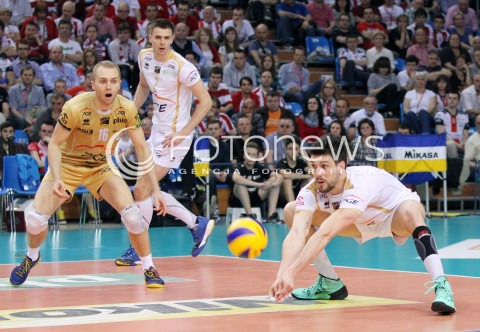  23.04.2014 RZESZOW <br />SIATKOWKA PLUS LIGA 2013/2014 MEN VOLLEYBALL POLAND POLISH PLUSLIGA LEAGUE SEASON 2013/2014 RUNDA PLAY-OFF FINAL - 2. MECZ<br />MECZ ASSECO RESOVIA - PGE SKRA BELCHATOW<br />N/Z PAWEL ZATORSKI FACUNDO CONTE MARIUSZ WLAZLY <br /> 