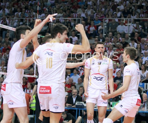  23.04.2014 RZESZOW <br />SIATKOWKA PLUS LIGA 2013/2014 MEN VOLLEYBALL POLAND POLISH PLUSLIGA LEAGUE SEASON 2013/2014 RUNDA PLAY-OFF FINAL - 2. MECZ<br />MECZ ASSECO RESOVIA - PGE SKRA BELCHATOW<br />N/Z MARIUSZ WLAZLY RADOSC EMOCJE <br /> 