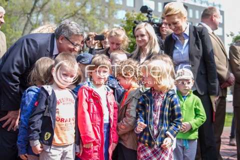  24.04.2014 LODZ WIZYTA PARY PREZYDENCKIEJ W LODZI Z OKAZJI 100 URODZIN JANA KARSKIEGO N/Z PREZYDENT BRONISLAW KOMOROWSKI HANNA ZDANOWSKA  