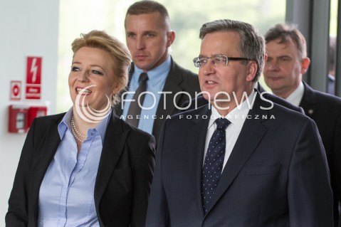  24.04.2014 LODZ WIZYTA PARY PREZYDENCKIEJ W LODZI Z OKAZJI 100 URODZIN JANA KARSKIEGO N/Z PREZYDENT BRONISLAW KOMOROWSKI HANNA ZDANOWSKA  